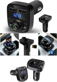 Resim LESGO Car X8 Araç Fm Transmitter Bluetooth Usb Mp3 Sd Kart Çakmaklık Girişli Oto Müzik Çalar Kiti 
