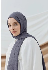 Resim Aminenesil Modakaşmir Bambu Şal Koyu Gri Renk Kurşun 
