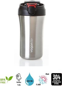 Resim Vagonlife Sıcak Serisi Frosty Mug Kahve Bardağı 400 ml (Pipetli/Pipetsiz kullanım) (Gümüş) 