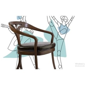 Resim Bengimobilya Sandalye Zus155 Desen Sırtlık Model Tam Kolçak Ahşap Iskelet Par 