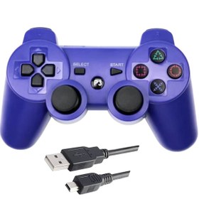 Resim Comse PS3 Dualshock 3 Kablosuz Oyun Kolu Siyah Plastik Aksesuar Şarj Kablosu ile 