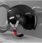 Resim Globalpurchase Elektrikli Araba Motosiklet Kaskı Erkekler Ve Kadınlar Dört Mevsim Evrensel Güvenlik Kaskı - Siyah Kısa Çay Siyah 