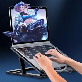 Resim Ally Ayarlanabilir Taban Çift Fanlı Tablet ve Laptop Soğutucu STAND-(5775) - FEİ4801-7245 
