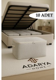 Resim 10 Lu Antrasit Çizgili Baza Altı Çekyat Hurç 60 40 22 Cm Çizgili 