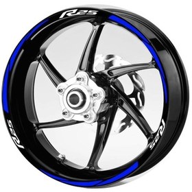 Resim Beyaz-R25 -Yazılı-3-Parçalı-Reflektif -Mavi-Jant-Şeridi 