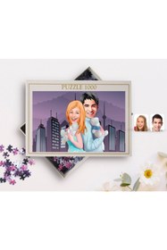Resim Bk Gift Kişiye Özel Sevgililer Karikatürlü 1000 Parça Profesyonel Puzzle-87 