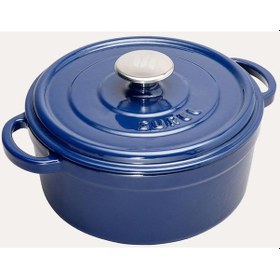 Resim Nishev Sürel Mavi Demir Döküm Derin Tencere 20 Cm 