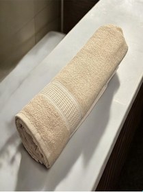 Resim Büyük Boy Banyo Havlusu, Duş Havlusu, Tek Silgi 95 X 145cm Kahverengi 