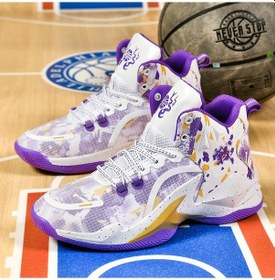 Resim Sones Kaymaz Tabanlı Nefes Alabilen Basketbol Ayakkabısı, Spor Ayakkabı Sns588109 Mor Çok Renkli 