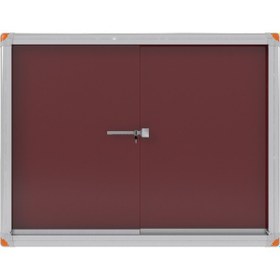 Resim Panda 90 x 120 CM Kilitli Sürgülü Alüminyum Camekanlı İlan Duyuru Pano - pan451 
