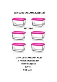 Resim Feyzade Cube Kahvaltılık Saklama Kabı Seti 6 Adet 270cc Cub-225 Karışık 