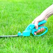 Resim Ergonomik Karbon Çelik Çim Makası, Yüksek Hassasiyetli Bahçe Makası, Modern Tasarım, Dayanıklı, Manuel, Evde Bahçe İşleri ve Çim Kırpma için Uygun, Paslanmaz Çelik Bıçaklı Metal, Modern Stil 