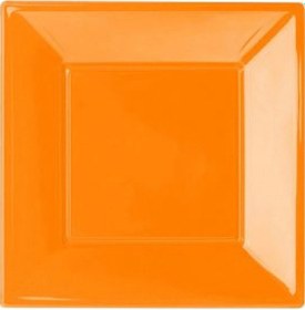 Resim Roll Up Party Dreams Plastik Kare Turuncu Tabak 23 CM. 8'li 