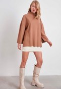 Resim Vitrin Düşük Kol Yakalı Yanlar Yırtmaçlı Örme Oversize Bluz 