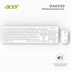 Resim ACER OAK920 SESSİZ TUŞLU Q TÜRKÇE BEYAZ KABLOSUZ KLAVYE & MOUSE SET SMART TV UYUMLU SLIM 