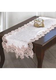 Resim Royal Nazik Doria Kadife Oda Takımı 5Parça Kadife Pudra 