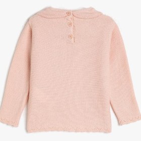 Resim Kız Bebek Bebe Yaka Uzun Kollu Basic Triko Kazak 
