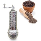 Resim RoseRoi Gümüş Renk Otantik El Yapmı Kahve Karabiber Tuz Pirinç Değirmeni Mini Öğütücü 