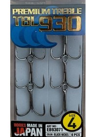 Resim Hayabusa Tbl 930 Premium Black Nikel No:4 Üçlü İğne 6'lı Paket 