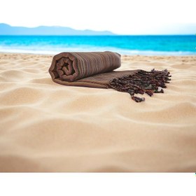 Resim Karatezgah El Dokuma Peştemal Toprak Rengi Kahverengi 