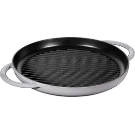 Resim Staub Döküm Izgara Yuvarlak Çift Kulplu 22 cm Grafit Gri 