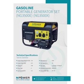 Resim Npower Portatif Benzinli Jeneratör NG3500E 
