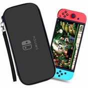 Resim Nintendo Switch Hard Case Kılıf Switch Taşıma Çantası Oyun Bölmeli Darbe Emici Su Geçirmez BLACK Nintendo