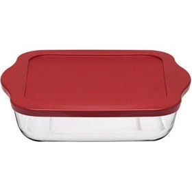 Resim Paşabahçe Borcam 59024 Kare Büyük Borcam Tepsi Plastik Kapaklı 