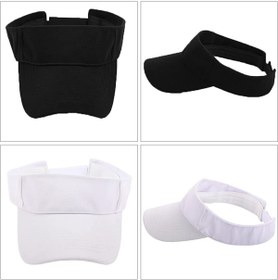 Resim Açık Butik Unisex Uv Koruyucu Sporcu Plaj Vizör Şapka 2 Li Set 