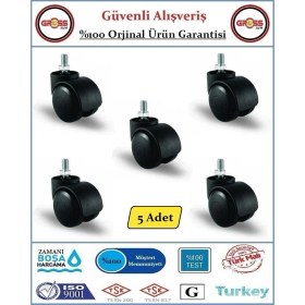 Resim Gross AVM Ofis Koltuk Mobilya Tekerleği - M10 Civatalı Tekerlek - 5 Adet 