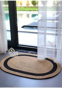 Resim Jüt, Desenli Kapı Önü, Paspas, Banyo Paspası, Balkon Paspası/Hediyelik, Ev Eşyası. JÜT-SİYAH 100 x 150 