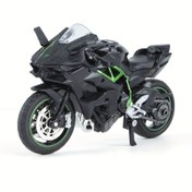 Resim 1:18 Ölçekli Motosiklet Modeli - Siyah Çinko Alaşımlı Yeşil Detaylarla, Gerçekçi Minyatür Motosiklet Taklidi, Koleksiyoncular ve Gençler İçin Detaylı Tasarım, Şık Araba Dekoru, Erkekler İçin Mükemmel Hediye, Motosiklet Tutkunu Hediyesi | Şık Motosiklet Tasarımı | Detaylı El Sanatları, Motosiklet Hediyeleri 