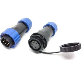 Resim SD20 6 Pin 20mm Su Geçirmez Konnektör Takımı 