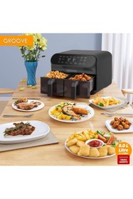 Resim AyrStore Groove Max Plus XXL 1800W (4Lt+4Lt) 8Lt Çift Hazneli Smart Airfryer Air Fryer Yağsız Sıcak Hava 
