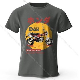 Resim Bolf Retro Bisiklet Sanat Tişört %100 Premium Pamuk Slim Fit El Boyalı Motosiklet Baskılı Tişört - Sürüş Tutkunları İçinkoyu Gri 