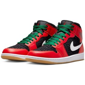 Resim Nike Air Jordan 1 Mid SE Christmas DQ8417-006 Erkek Basketbol Ayakkabı Çok Renkli 