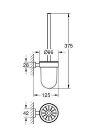 Resim Grohe Essentials Cube Tuvalet Fırçası Seti - 40513al1 Gri 