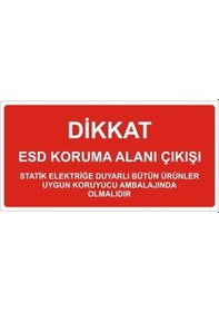 Resim Antistatik Esd Çıkış Tabelası 15x30cm Türkçe Iz-tbl02 