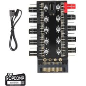 Resim Ropcomp 10 Port Fan Power Hub SATA Güçlü PWM Switch Çoklayıcı 
