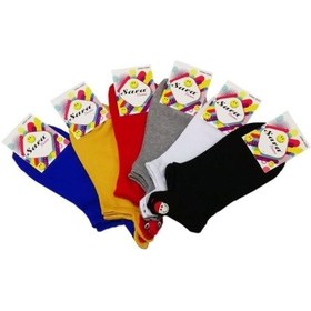 Resim Bonbonetti Kadin 6 Li Renkli Emoji Figürlü Nakişli Patik Çorap Çok Renkli 