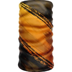 Resim Crown Micro Turuncu Siyah Fırça Darbesi Desenli Çok Amaçlı Bandana Boyunluk Maske Motorcu Buff Balaklava 