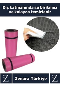Resim Premium Kompakt Taşıma Askılı Çift Taraflı Su Geçirmez Kamp Uyku Minder Yoga Pilates Matı 16 Mm 2'li Çok Renkli 