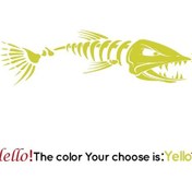 Resim Sarı-l 43cmx147cm-sol-büyük Balık Kılçığı lar Tekne Vücut Cruise Etiket Duvar Vinil Kapakları Gemi Et 