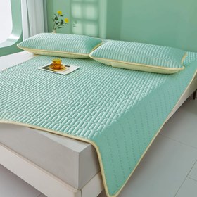 Resim 1 adet Buz Lyocell Lateks Soğutma Yatak Üstü - Hipoalerjenik, Makinede Yıkanabilir, Nefes Alabilen Yazlık Yatak Örtüsü Klima Odaları ve Aile Yatak Odaları için, Karışık Renkler 