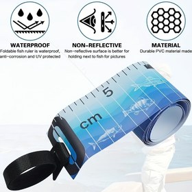 Resim Su geçirmez Katlanabilir Balık Ölçü Bandı - 35 İnç/90cm, Dayanıklı PVC Malzeme, Temel Balıkçılık Aksesuarı 