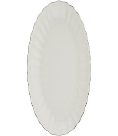 Resim Kütahya Porselen Bone Luz Platin File Kayık Tabak 27x19cm Tekli Bnlzf28ky220 Krem 