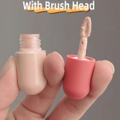 Resim 2 adet Taşınabilir Mini Kapsül Fondöten ve Serum, Kokusuz, Fırça Uygulayıcı ile Sıvı Makyaj, Plastik Seyahat Dostu Temel Ürünler 