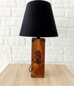 Resim Retro Now Old Marine Ahşap Ayakli Abajur 