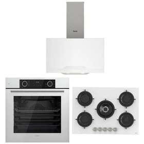 Resim Ferre Fryart XE63CB - RS036 - D064 Beyaz Ankastre Set 