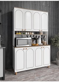 Resim Stella Bohem Tarzda Kahve Köşesi Ceviz, Erzak Dolabı Kiler Dolabı 